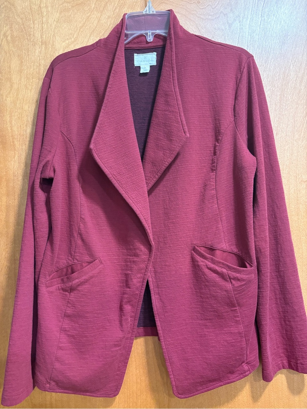 Caslon Open-Front Cardigan Blazer - Maroon